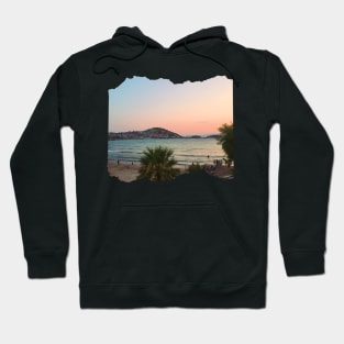 Beautiful photography of ocean waves and sunset sky landscape Aegean sea nature lovers Hoodie